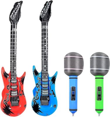 inflatable guitars and microphones